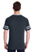 Jerzees 602MR Mens Varsity Ringer Short Sleeve Crewneck T-Shirt Heather Black/Oxford Grey Back