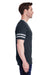 Jerzees 602MR Mens Varsity Ringer Short Sleeve Crewneck T-Shirt Heather Black/Oxford Grey Side