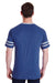 Jerzees 602MR Mens Varsity Ringer Short Sleeve Crewneck T-Shirt Heather Blue/Oxford Grey Back