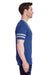 Jerzees 602MR Mens Varsity Ringer Short Sleeve Crewneck T-Shirt Heather Blue/Oxford Grey Side