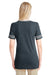Jerzees 602WVR Womens Varsity Ringer Short Sleeve V-Neck T-Shirt Heather Black/Oxford Grey Back