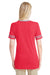 Jerzees 602WVR Womens Varsity Ringer Short Sleeve V-Neck T-Shirt Heather Red/Oxford Grey Back