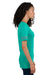 Jerzees 602WVR Womens Varsity Ringer Short Sleeve V-Neck T-Shirt Heather Mint Green/Oxford Grey Side