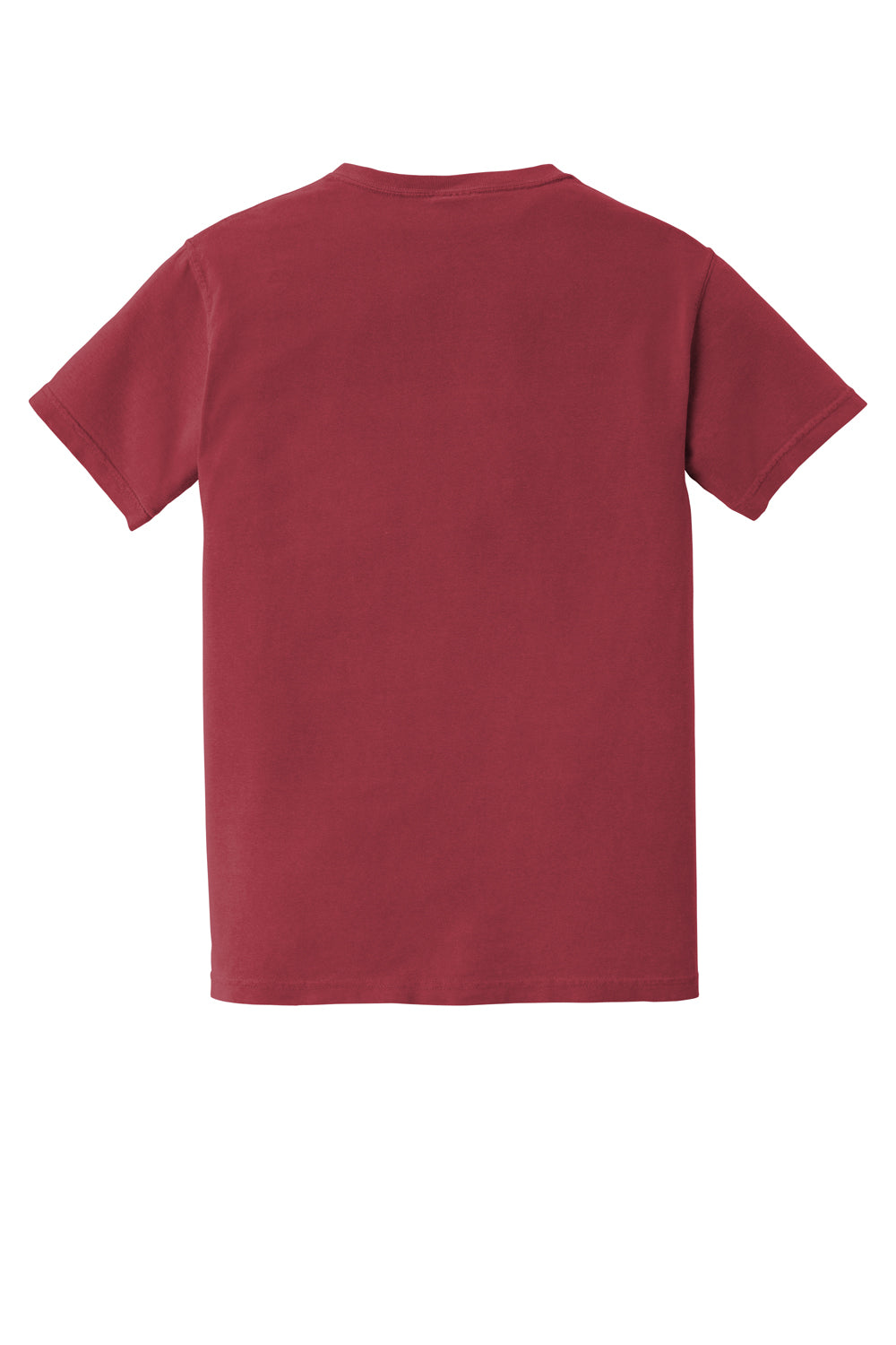 Comfort Colors Mens Short Sleeve Crewneck T-Shirt w/ Pocket Chili Red Flat Back