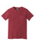 Comfort Colors Mens Short Sleeve Crewneck T-Shirt w/ Pocket Chili Red Flat Front