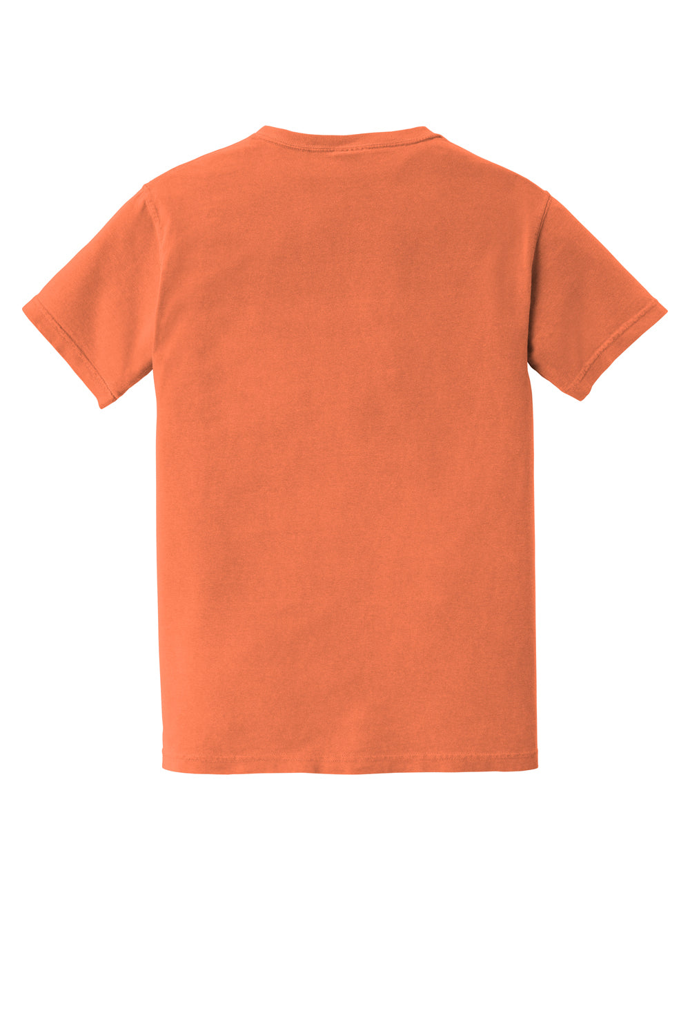 Comfort Colors Mens Short Sleeve Crewneck T-Shirt w/ Pocket Melon Orange Flat Back