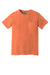 Comfort Colors Mens Short Sleeve Crewneck T-Shirt w/ Pocket Melon Orange Flat Front