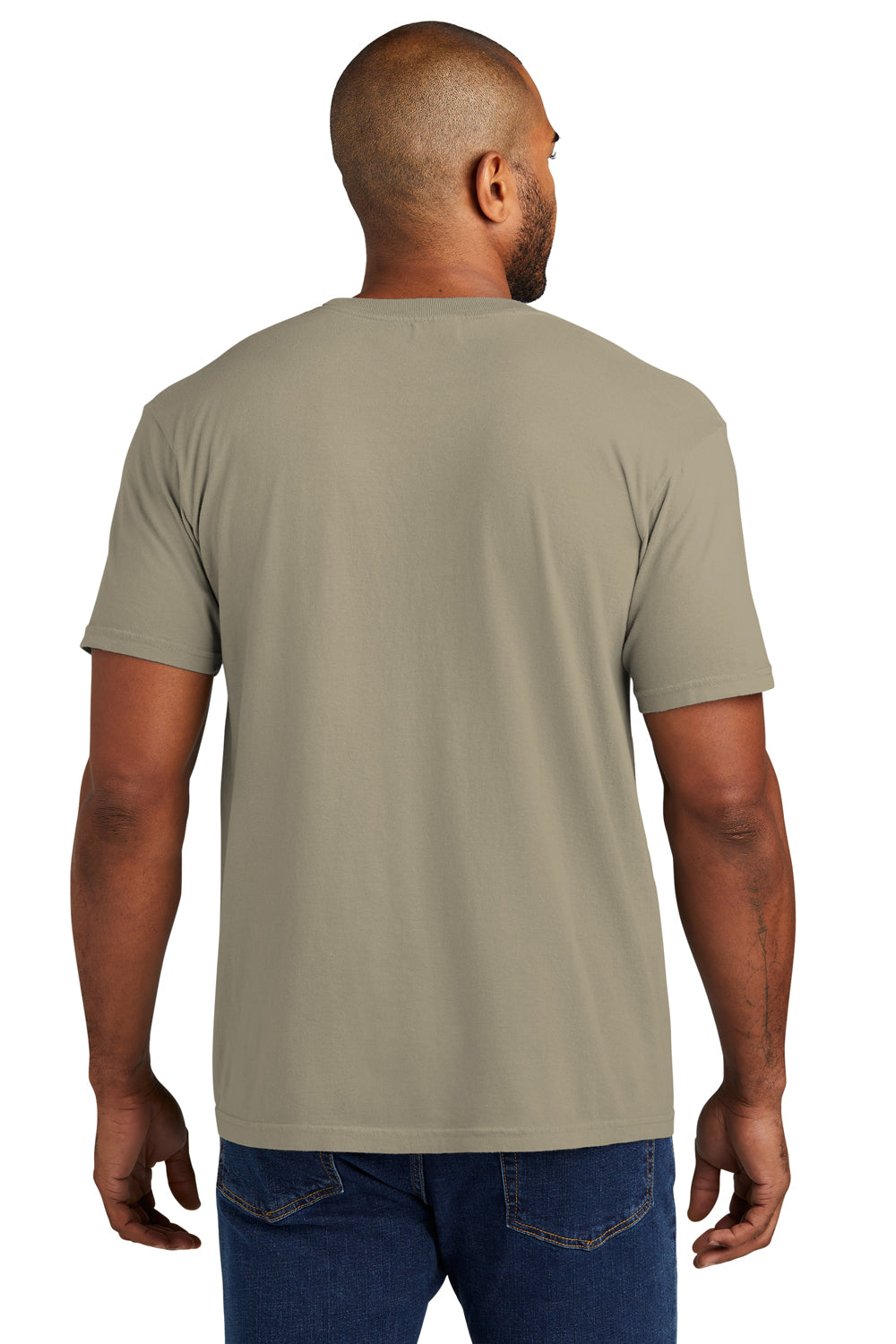 Comfort Colors Mens Short Sleeve Crewneck T-Shirt w/ Pocket Sandstone Back