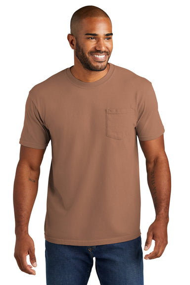 Comfort Colors Mens Short Sleeve Crewneck T-Shirt w/ Pocket Terracotta Front