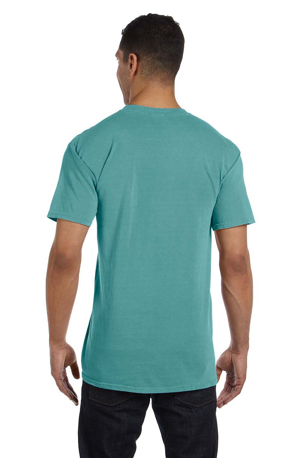 Comfort Colors 6030CC Mens Short Sleeve Crewneck T-Shirt w/ Pocket Seafoam Green Back