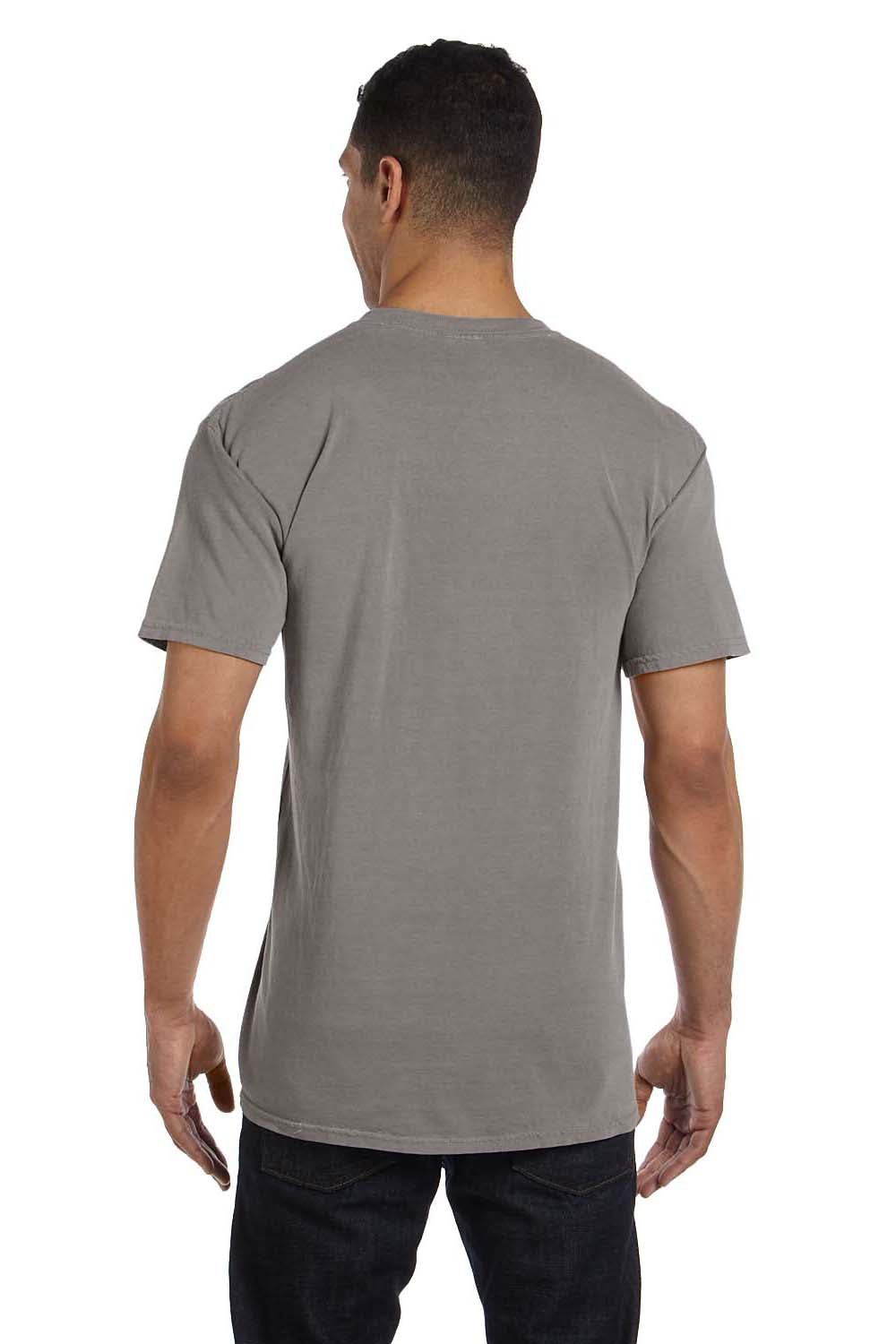 Comfort Colors 6030CC Mens Short Sleeve Crewneck T-Shirt w/ Pocket Grey Back