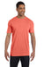 Comfort Colors 6030CC Mens Short Sleeve Crewneck T-Shirt w/ Pocket Bright Salmon Orange Front