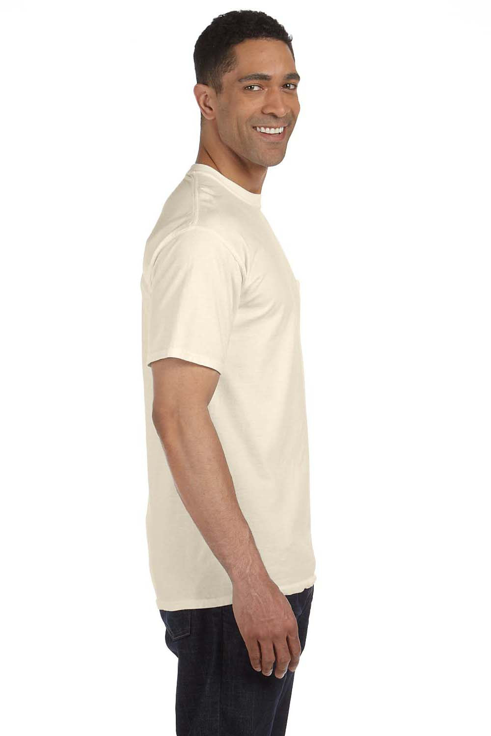Comfort Colors 6030CC Mens Short Sleeve Crewneck T-Shirt w/ Pocket Ivory White Side