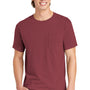 Comfort Colors Mens Short Sleeve Crewneck T-Shirt w/ Pocket - Brick Red