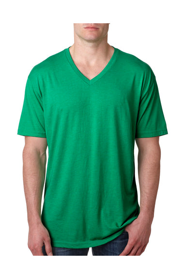 Next Level 6040 Mens Jersey Short Sleeve V-Neck T-Shirt Envy Green Front