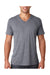 Next Level 6040 Mens Jersey Short Sleeve V-Neck T-Shirt Heather Grey Front