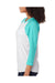 Next Level 6051 Mens Jersey 3/4 Sleeve Crewneck T-Shirt Heather White/Tahiti Blue Side