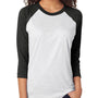 Next Level Mens Jersey 3/4 Sleeve Crewneck T-Shirt - Heather White/Vintage Black