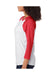 Next Level 6051 Mens Jersey 3/4 Sleeve Crewneck T-Shirt Heather White/Red Side