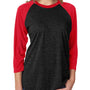 Next Level Mens Jersey 3/4 Sleeve Crewneck T-Shirt - Vintage Red/Black