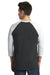 Next Level NL6051/6051 Mens Jersey 3/4 Sleeve Crewneck T-Shirt Vintage Black/Heather White Back