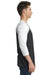 Next Level NL6051/6051 Mens Jersey 3/4 Sleeve Crewneck T-Shirt Vintage Black/Heather White SIde