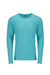 Next Level 6071 Mens Jersey Long Sleeve Crewneck T-Shirt Tahiti Blue Front