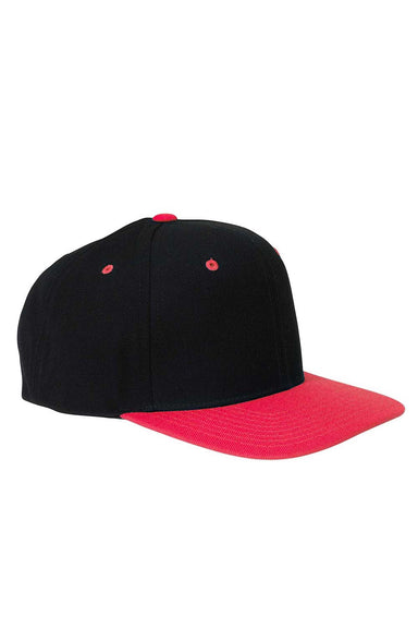 Yupoong 6089 Mens Adjustable Hat Black/Red Front