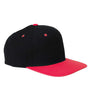 Yupoong Mens Adjustable Hat - Black/Red