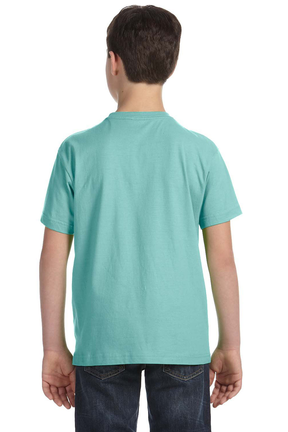 LAT 6101 Youth Fine Jersey Short Sleeve Crewneck T-Shirt Chill Blue Back