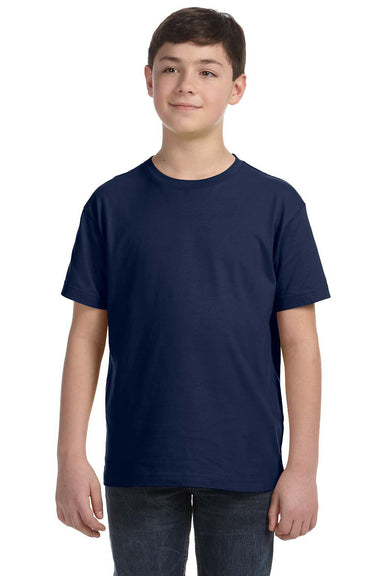 LAT 6101 Youth Fine Jersey Short Sleeve Crewneck T-Shirt Navy Blue Front