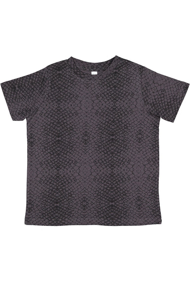 LAT 6101 Youth Fine Jersey Short Sleeve Crewneck T-Shirt Black Reptile Flat Front