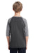LAT 6130 Youth Fine Jersey 3/4 Sleeve Crewneck T-Shirt Heather Smoke Grey/Granite Grey Back