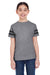 LAT 6137 Youth Fine Jersey Short Sleeve Crewneck T-Shirt Heather Granite Grey/Smoke Grey Front