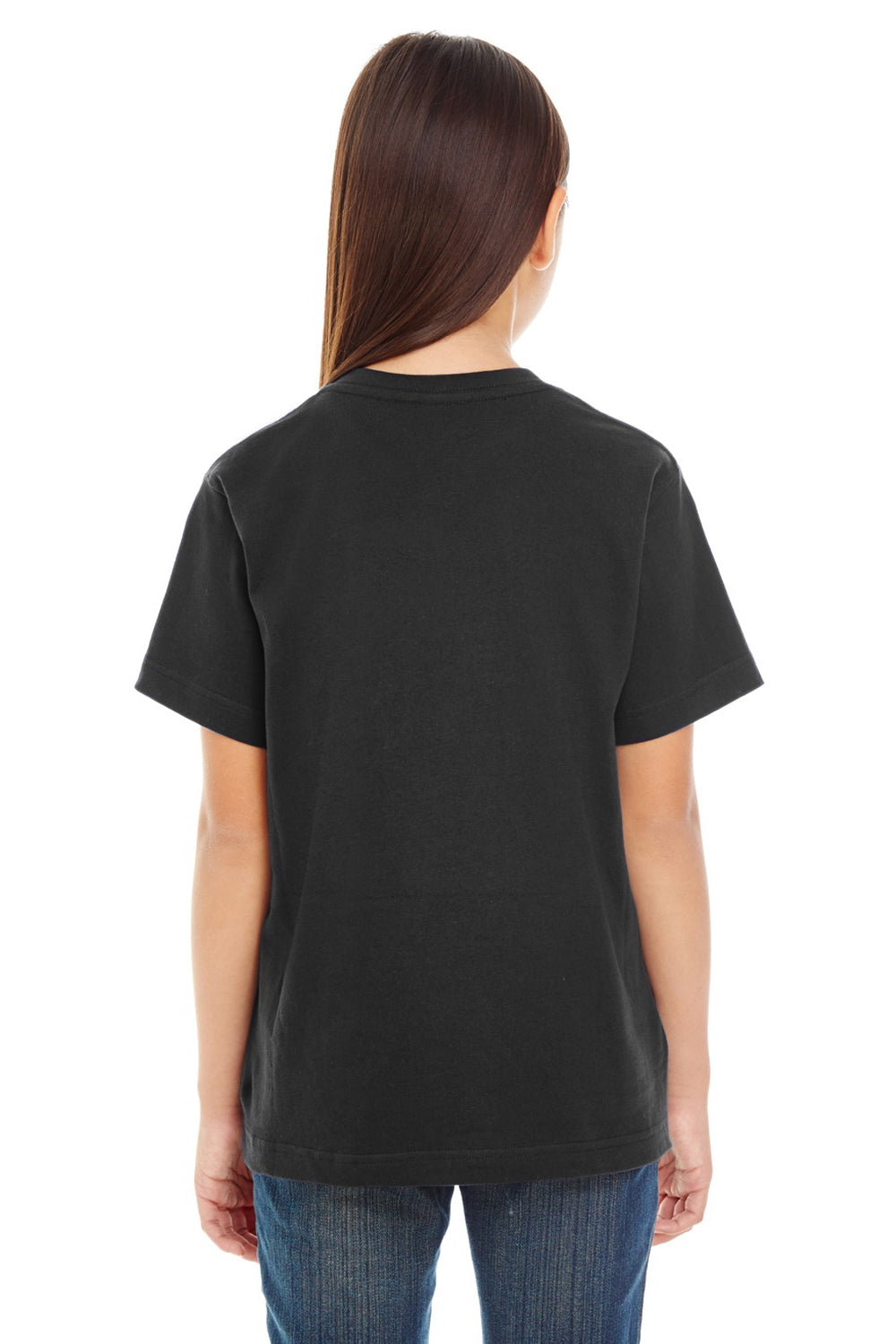 LAT 6180 Youth Premium Jersey Short Sleeve Crewneck T-Shirt Black Back