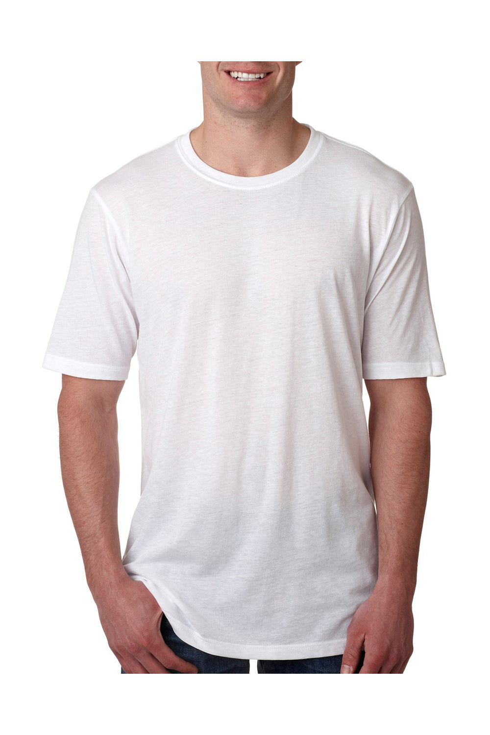 Next Level 6200 Mens Jersey Short Sleeve Crewneck T-Shirt White Front