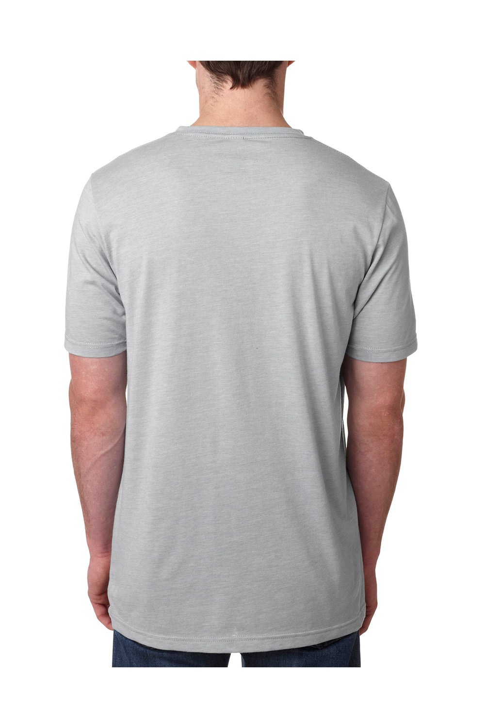 Next Level 6200 Mens Jersey Short Sleeve Crewneck T-Shirt Silver Grey Back