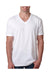 Next Level 6240 Mens CVC Jersey Short Sleeve V-Neck T-Shirt White Front