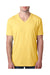 Next Level 6240 Mens CVC Jersey Short Sleeve V-Neck T-Shirt Yellow Front