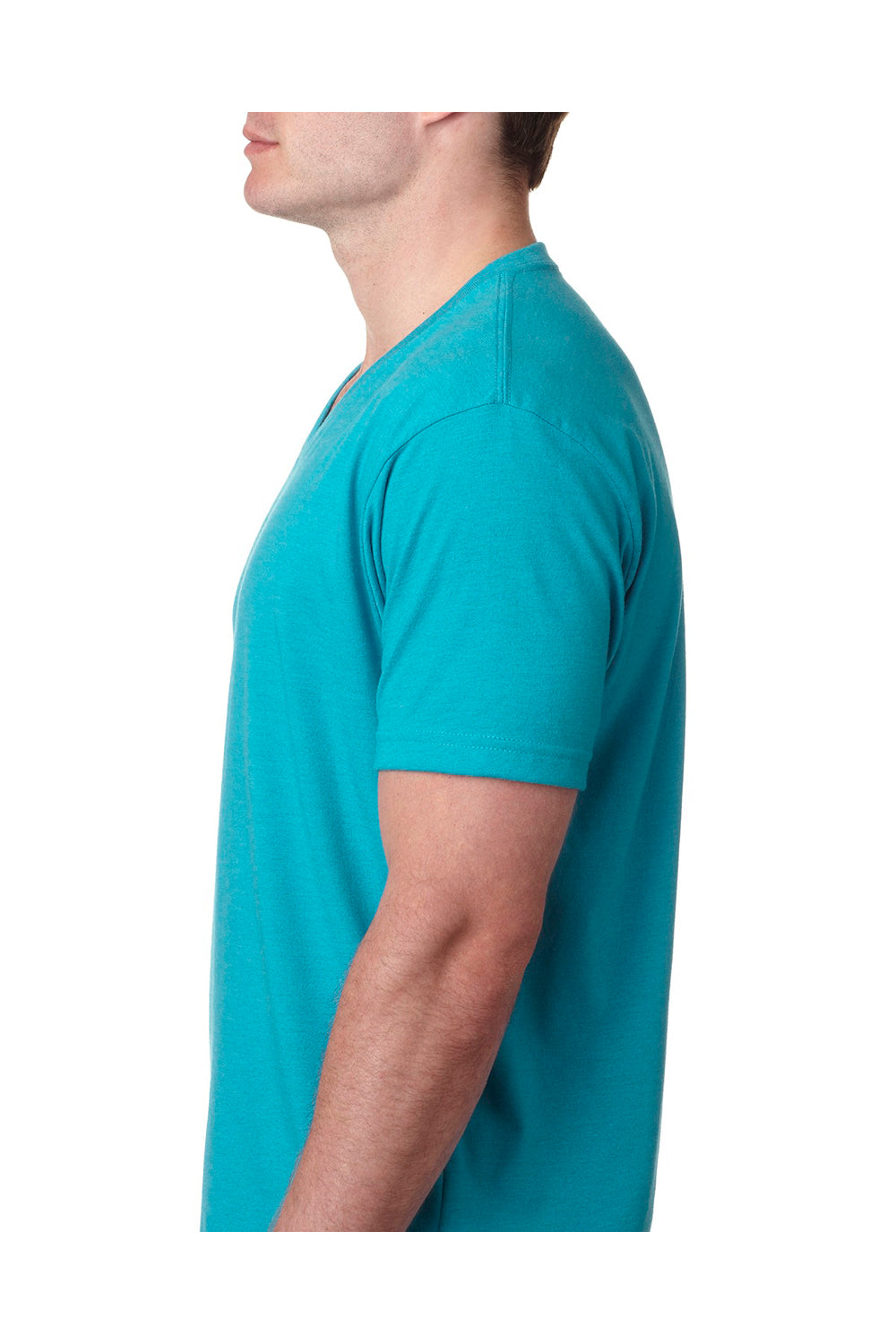 Next Level 6240 Mens CVC Jersey Short Sleeve V-Neck T-Shirt Bondi Blue Side
