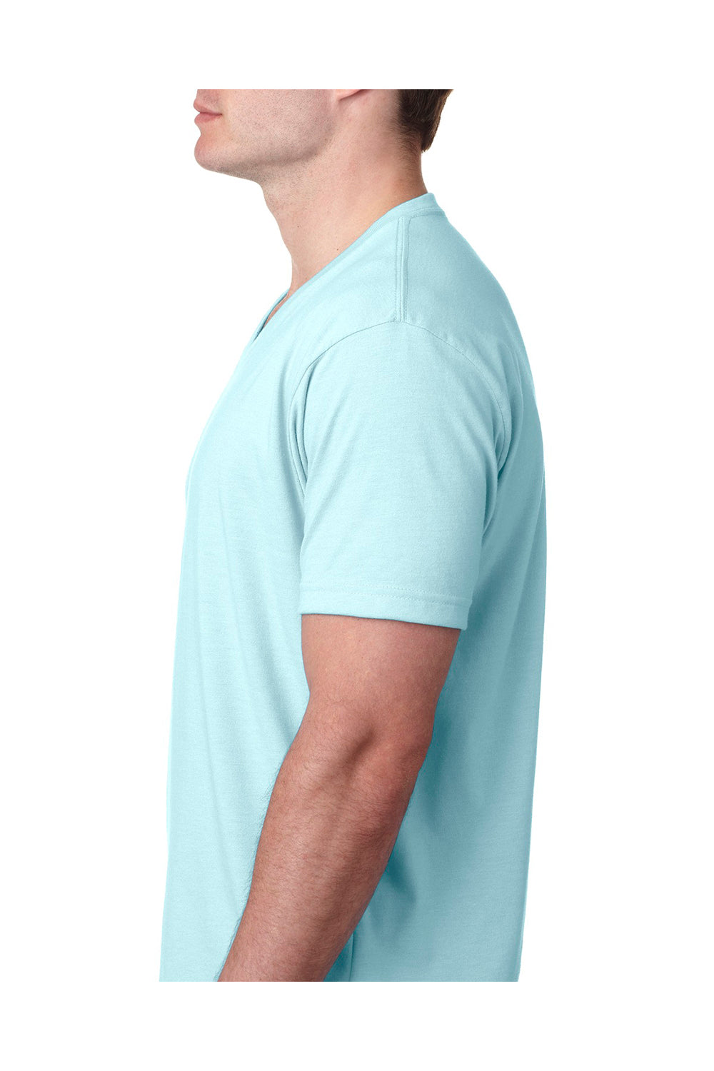 Next Level 6240 Mens CVC Jersey Short Sleeve V-Neck T-Shirt Ice Blue Side