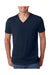 Next Level 6240 Mens CVC Jersey Short Sleeve V-Neck T-Shirt Navy Blue Front