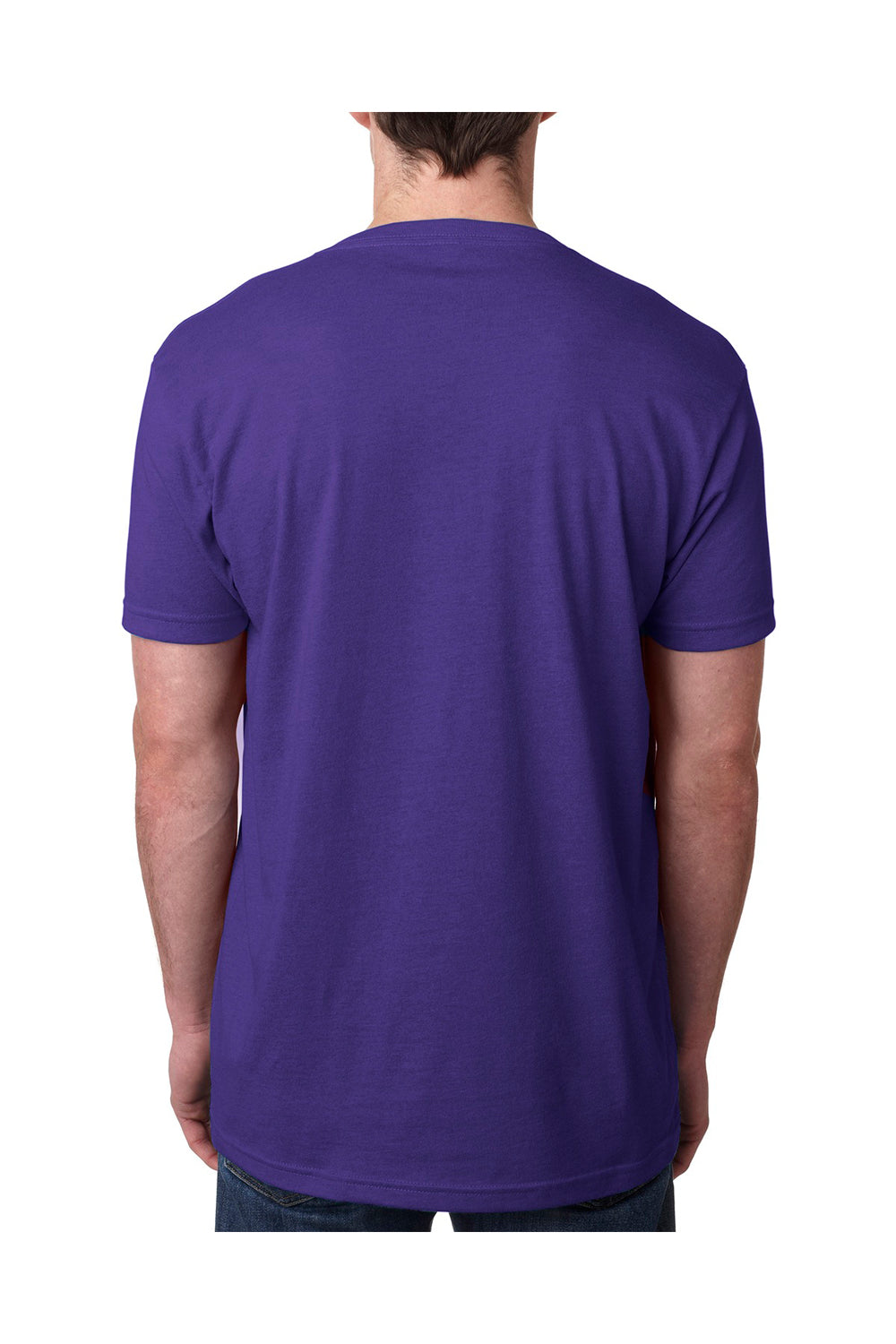 Next Level 6240 Mens CVC Jersey Short Sleeve V-Neck T-Shirt Purple Rush Back