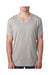 Next Level 6240 Mens CVC Jersey Short Sleeve V-Neck T-Shirt Silk Grey Front