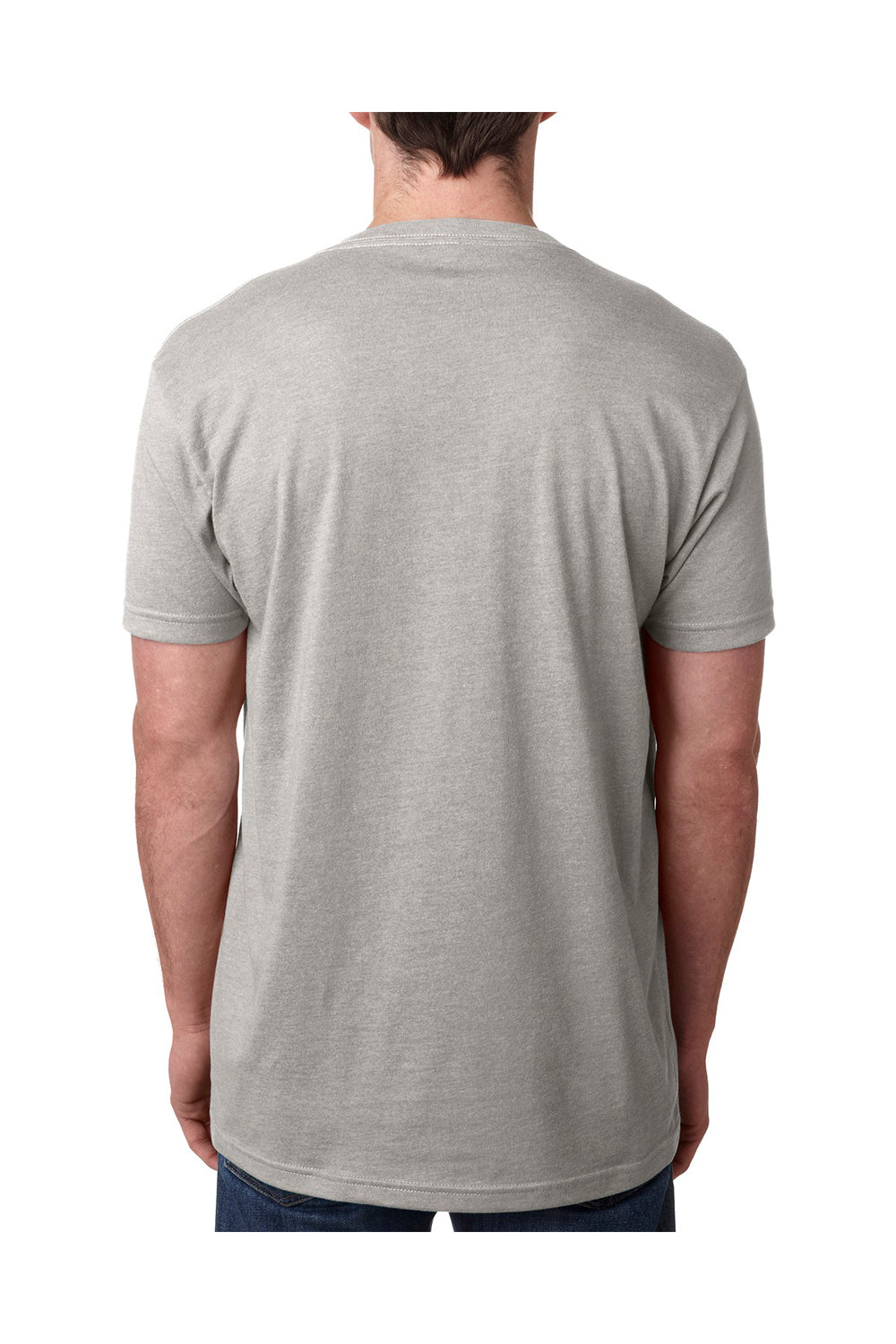 Next Level 6240 Mens CVC Jersey Short Sleeve V-Neck T-Shirt Silk Grey Back