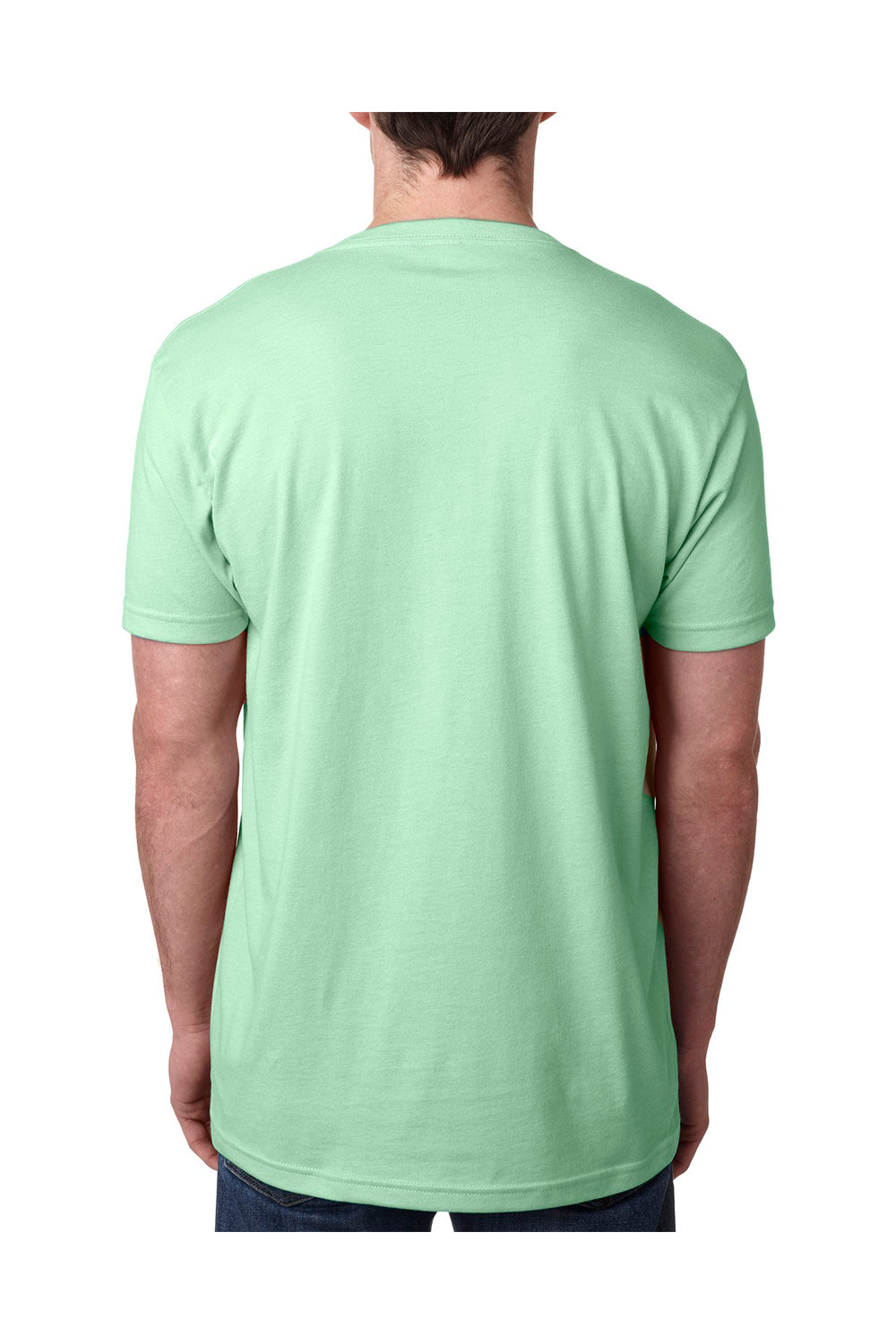 Next Level 6240 Mens CVC Jersey Short Sleeve V-Neck T-Shirt Mint Green Back