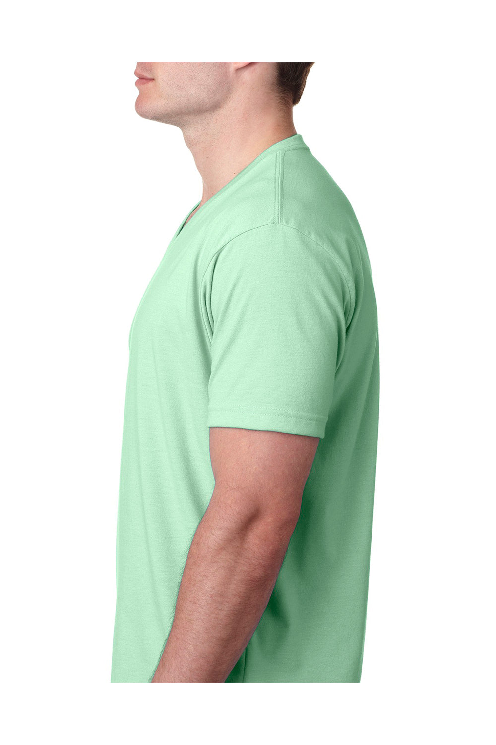Next Level 6240 Mens CVC Jersey Short Sleeve V-Neck T-Shirt Mint Green Side