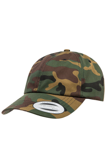 Yupoong 6245CM Mens Adjustable Hat Green Camo Front