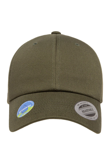 Yupoong 6245EC Mens Ecowash Dad Hat Olive Green Front