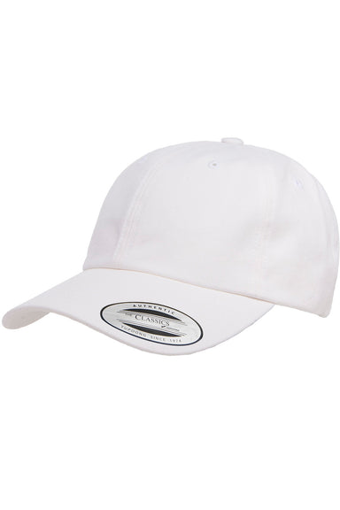 Yupoong 6245PT Mens Adjustable Hat White Front
